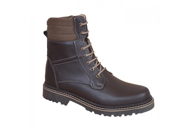Bocanci barbati militari, din piele naturala, imblaniti, inalti, model iarna - Army Force GKR55M